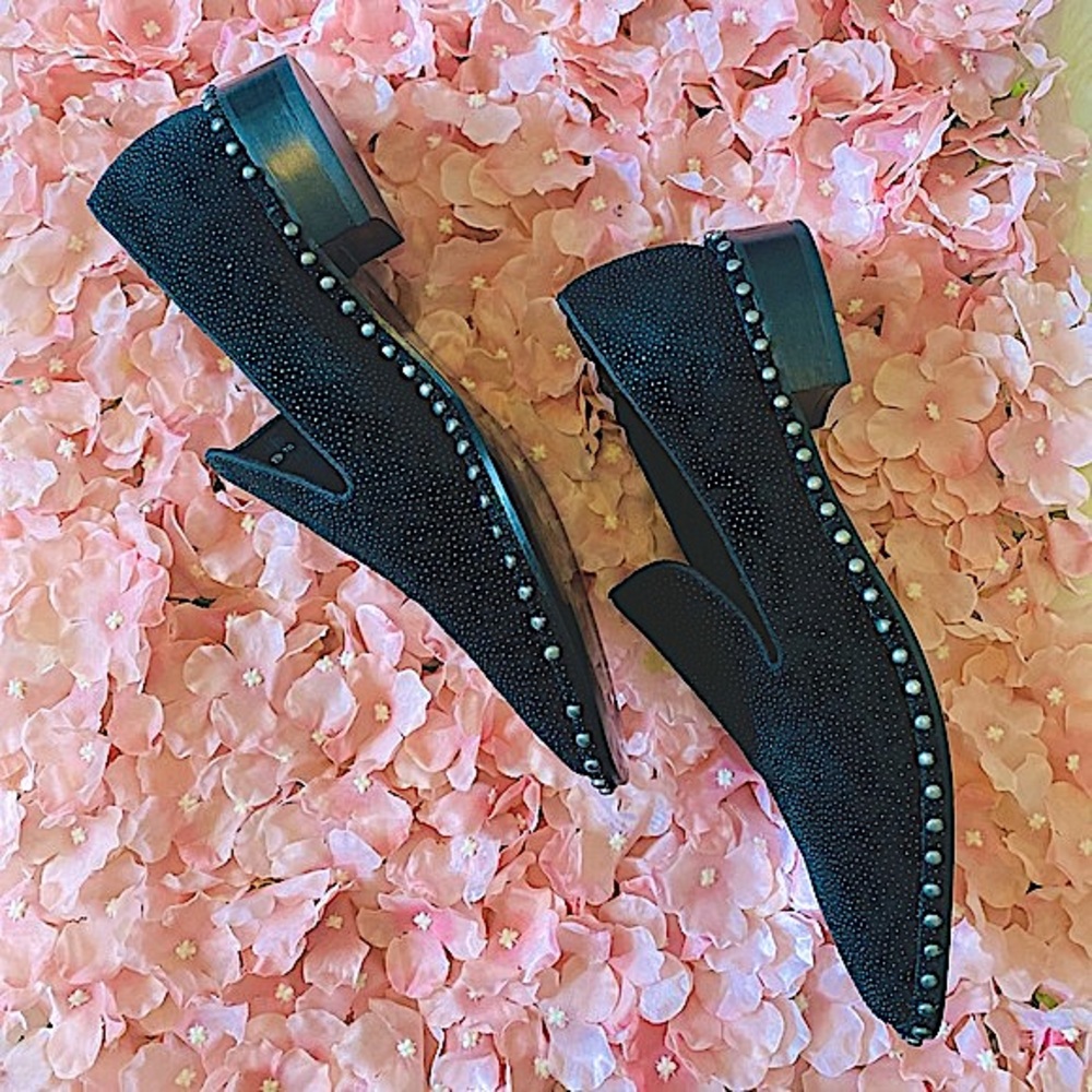 Adriana Papell Black Maura Leather Loafers